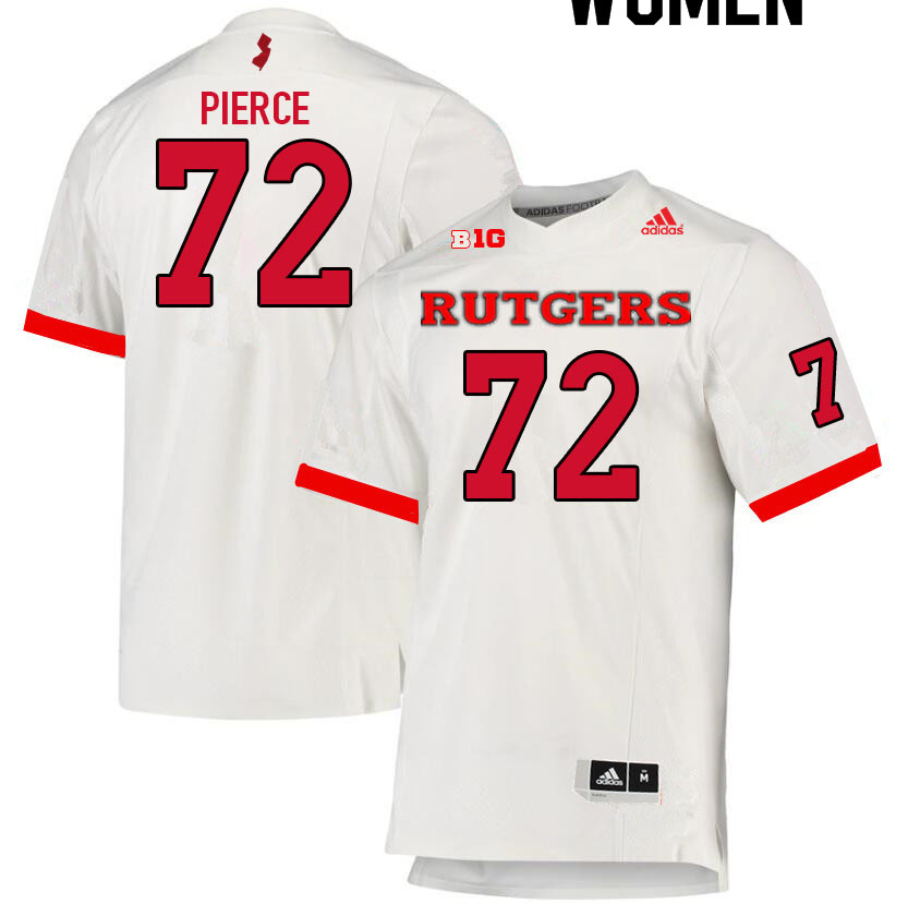 Women #72 Hollin Pierce Rutgers Scarlet Knights College Football Jerseys Sale-White - Click Image to Close